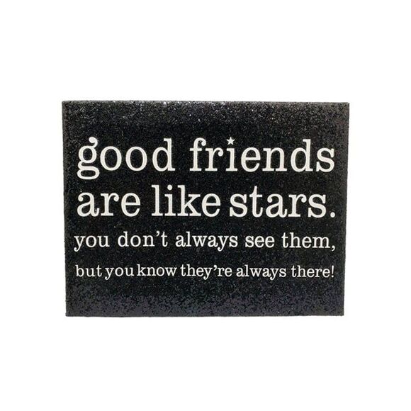 Girls Sparkly Canvas Wood Framed Room Decor by Justice 10 X 7.5 Inch - Picture 1 of 4